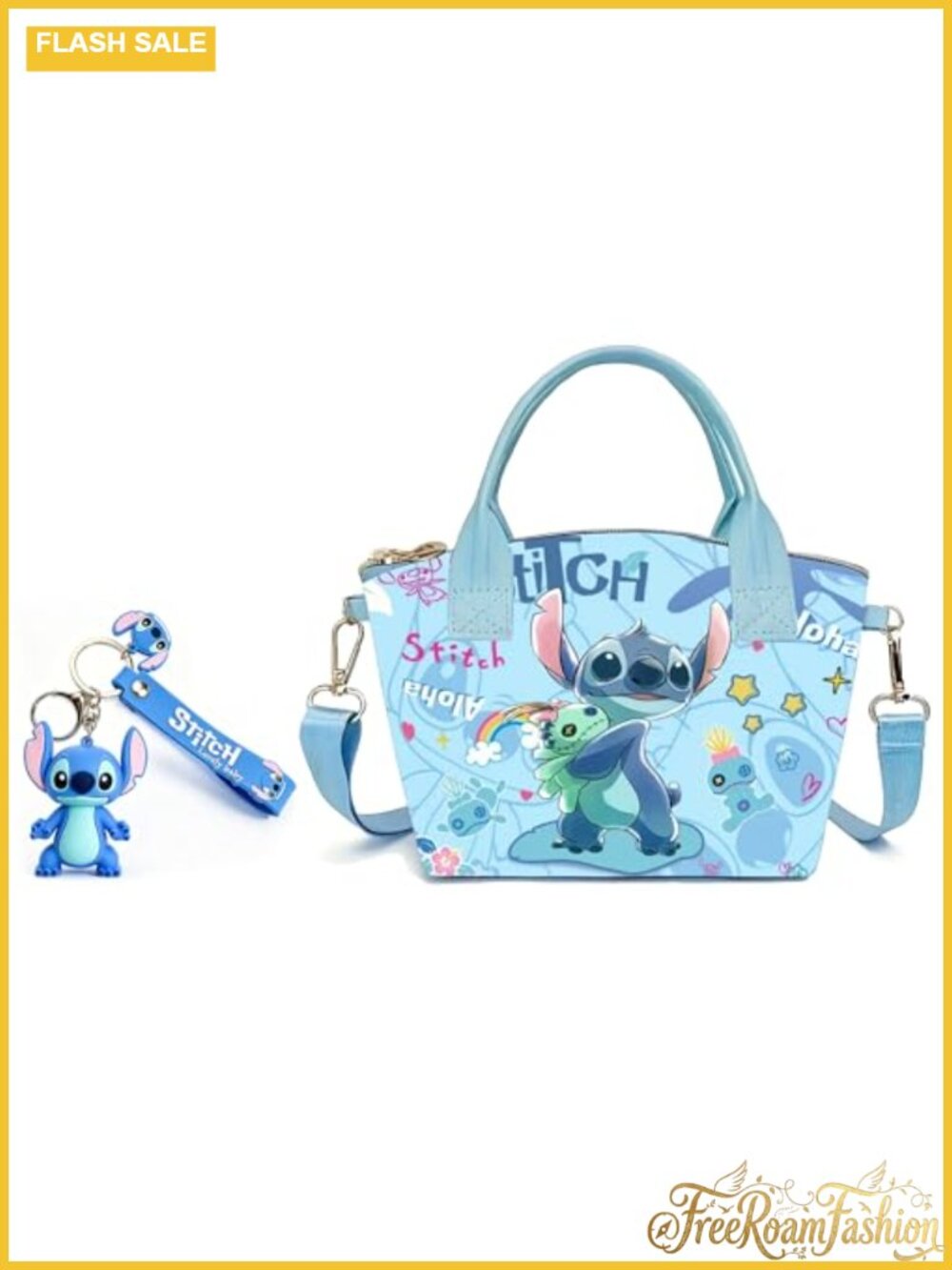 Alien Print Crossbody Bag Set PU Leather Cartoon Coin Purse Adjustable Strap